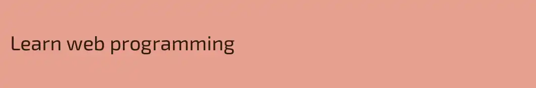 Learn web programming